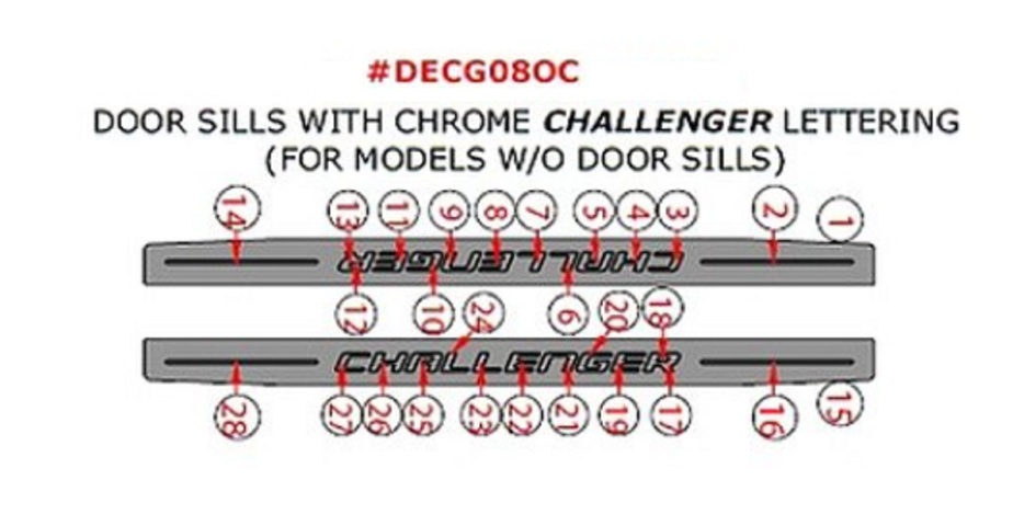 Real Aluminum Door Sill Overlays 08-14 Dodge Challenger